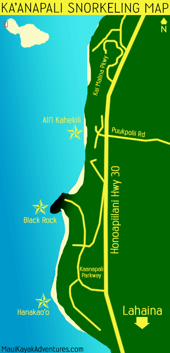 kaanapali snorkel map